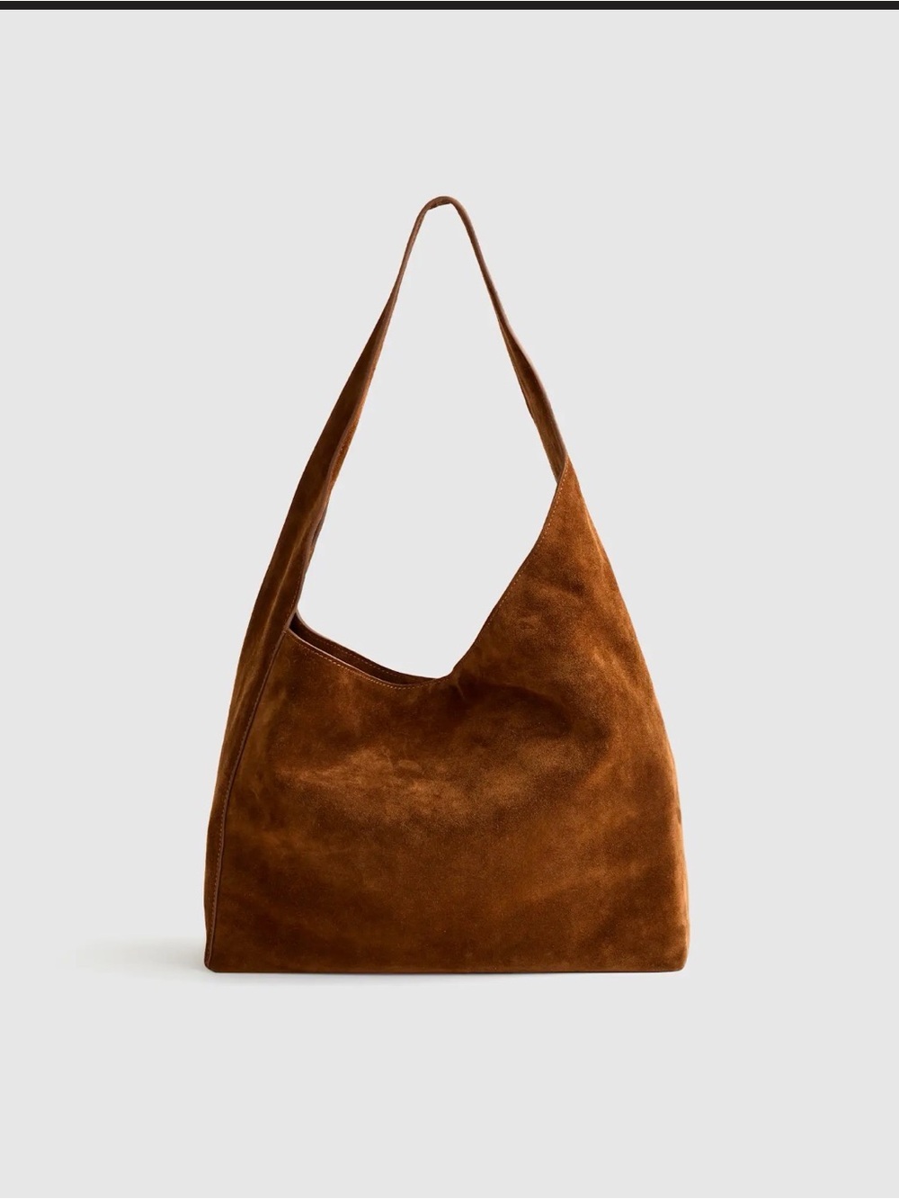 Quince Brown Suede Shoulder Hobo Bag